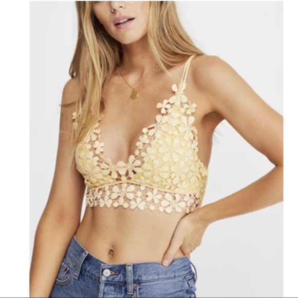 Free People Miss Dazie Bralette Yellow Medium - Picture 10 of 10